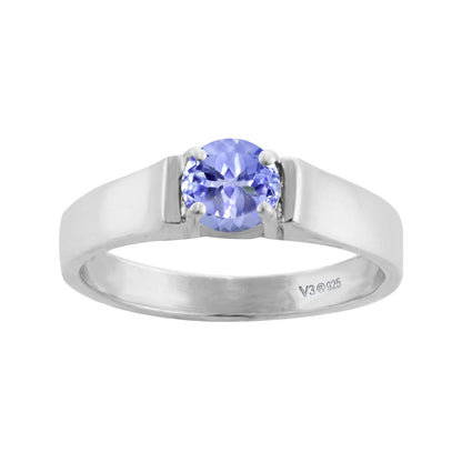 V3 Jewelry Sterling Silver 0.50CT Natural Tanzanite Solitaire