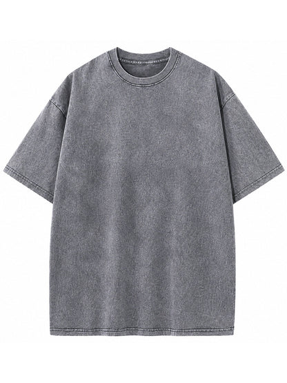 Oversized Acid Wash Cotton Drop Shoulder T-Shirt
