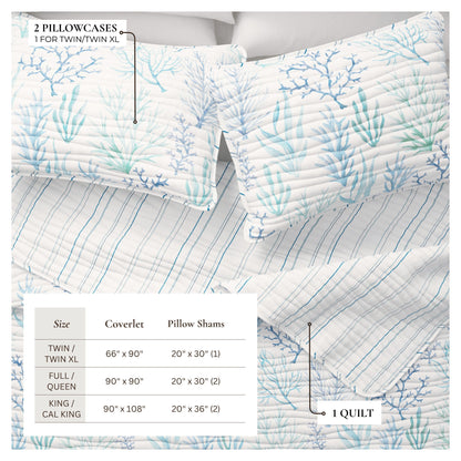 Blue Coral Quilt - Amelia Island