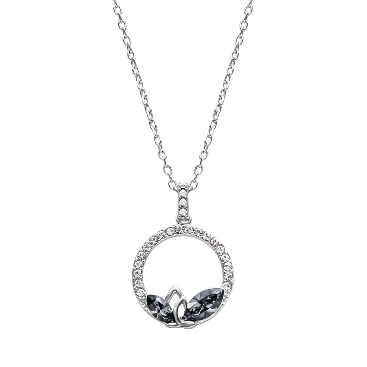 Elegant Dual Marquis Pavé Pendant Necklace  Embellished with Swarovski Crystals by callura