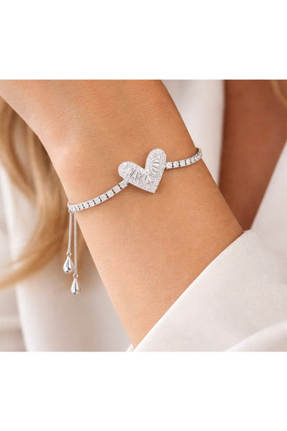 Adjustable Crystal Heart Bracelet