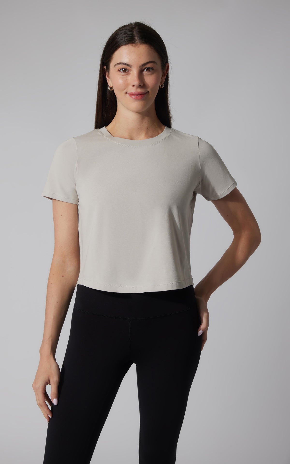 90 Degree by Reflex 2 PK Airlite Cotton Boxy Cropped Short Sleeve Tee