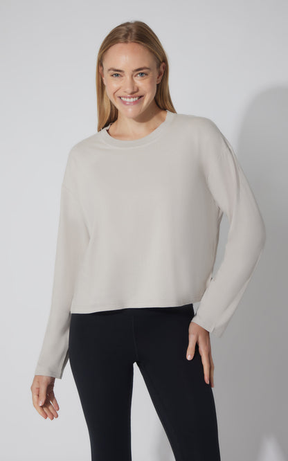 90 Degree by Reflex 2 PK Cotton Deluxe Boxy Long Sleeve Top