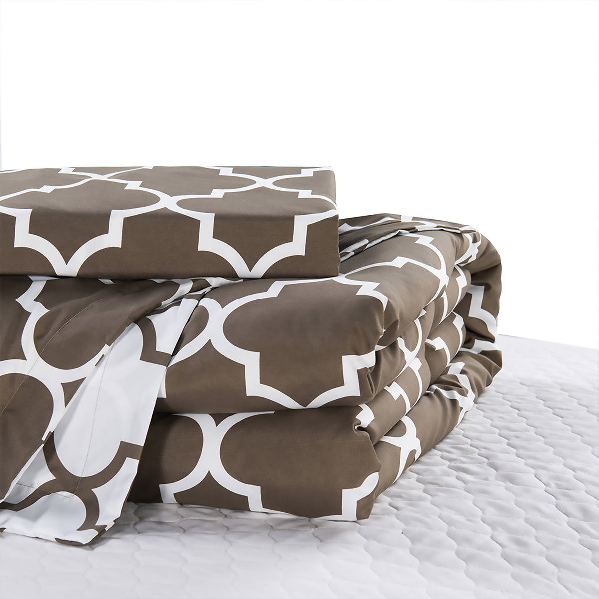 Elegant Comfort 3-Piece Moroccan Trellis Reversible Comforter Set
