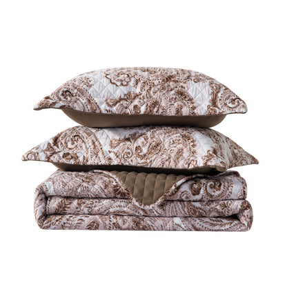 Elegant Comfort 3-Piece Paisley Quilted Reversible Bedspread Coverlet Set