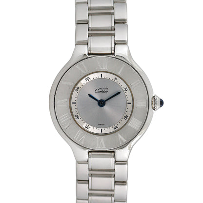 Pre-owned Cartier Women's Must de 28mm Stainless Steel Wristwatch - 1340