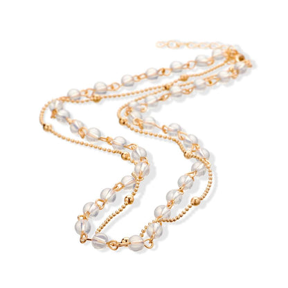 Acrylic & Goldtone Layered Collar Necklace