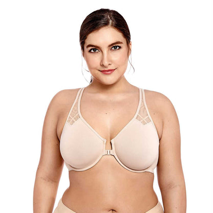 Front Closure Mesh Support Underwire Bra