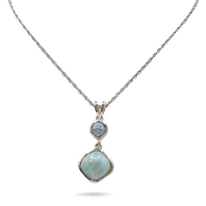 Atlantic Cushion Larimar Stone Sterling Silver Necklace By Marahlago