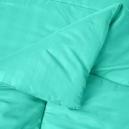 Elegant Comfort 8-Piece Dobby Stripe Comforter Set - Includes 4-Piece Sheet Set with Double Sided Storage Pockets