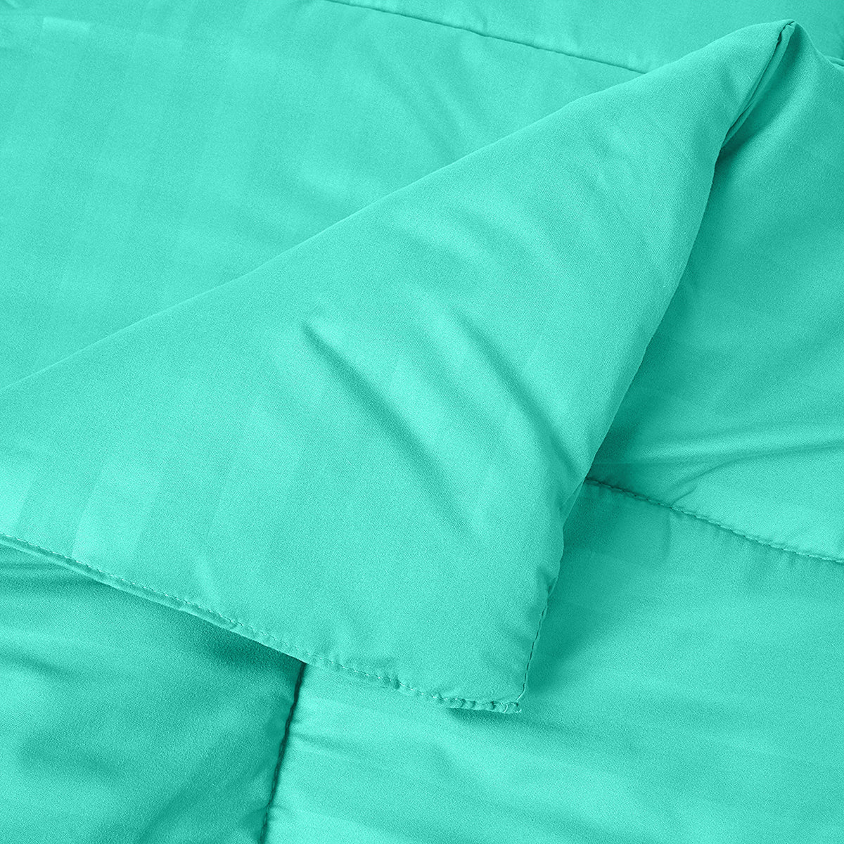 Elegant Comfort 8-Piece Dobby Stripe Comforter Set - Includes 4-Piece Sheet Set with Double Sided Storage Pockets