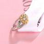 Cubic Zirconia & Two-Tone Sunflower Band Ring