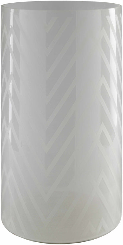 Ballajura White Chevron Pattern Glasas Stool - Clearance