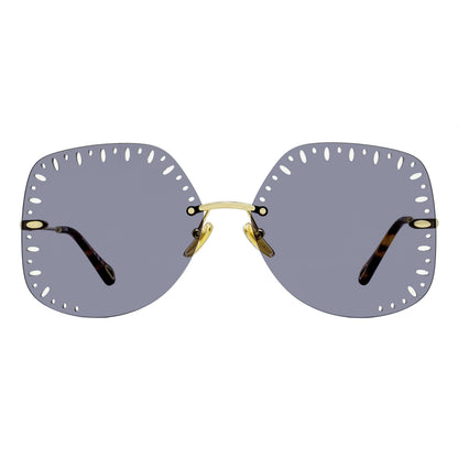 Chloe Perforated Lens Sunglasses CH0111S 001 Gold/Havana 63mm