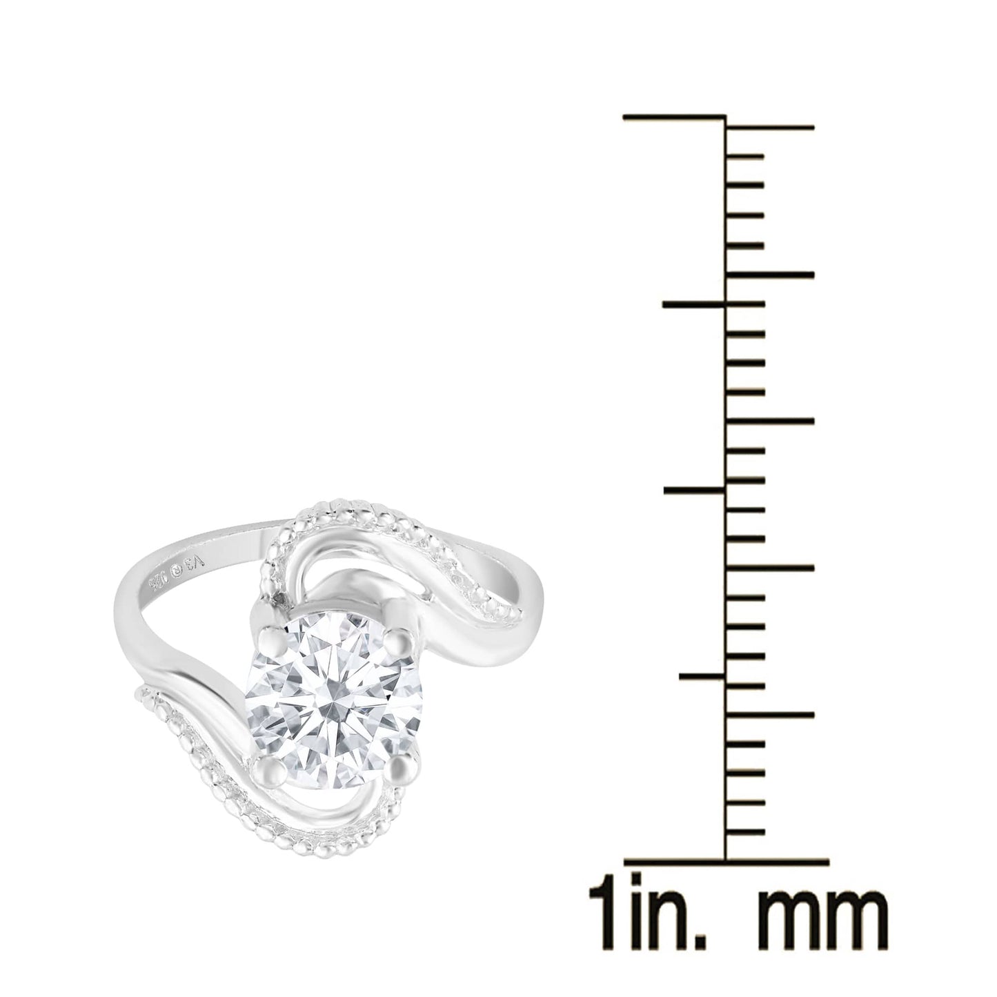 V3 Jewelry Sterling Silver with Moissanite Solitaire Ring