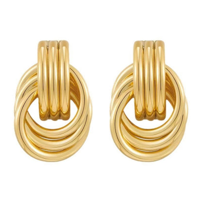 Bold Interlocking Chain Drop Earrings