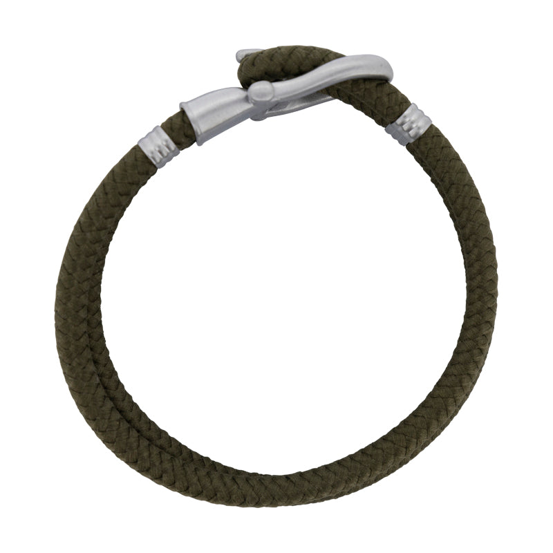 Phinity Rope Bracelet For Men Silver Green Nylon By Paul Hewitt Size XXL