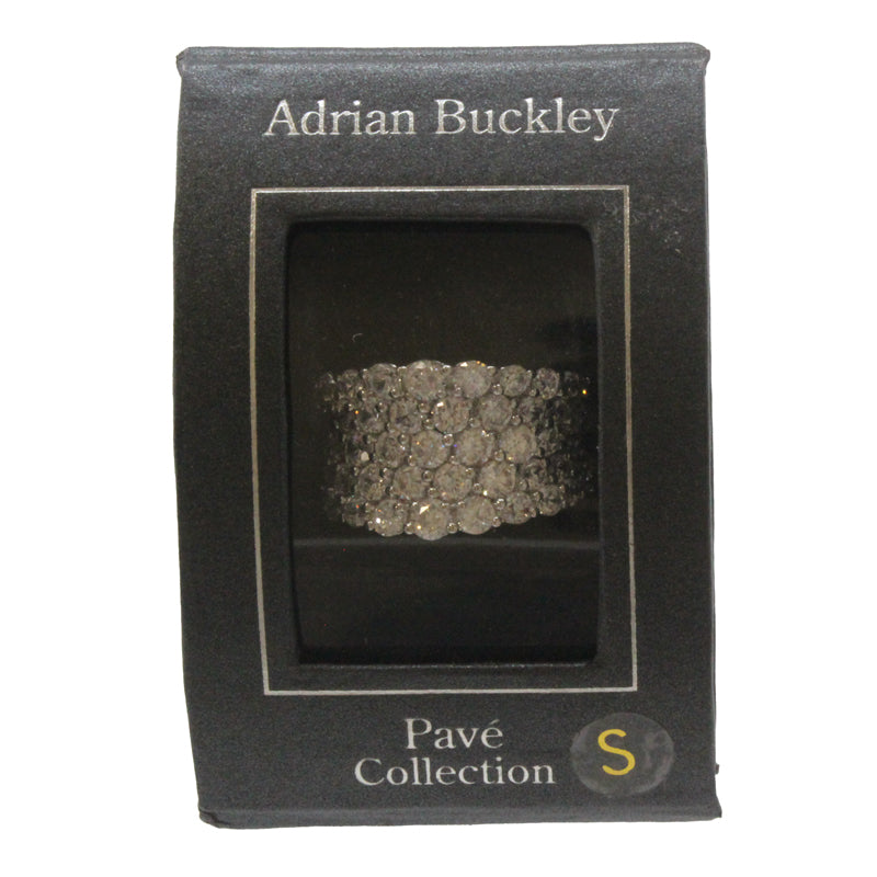 Adrian Buckley Pave Collection Silver Crystal Ring CRZ396S (S)