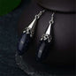 Celestine & Silvertone Drop Earrings