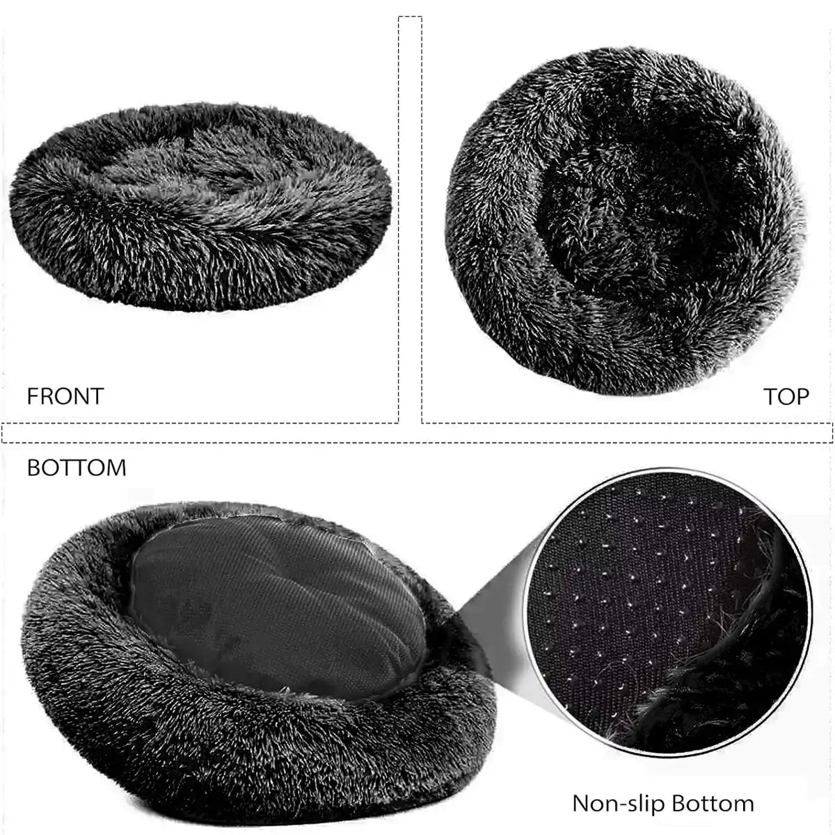 Fluffy Donut Calming Cat Bed