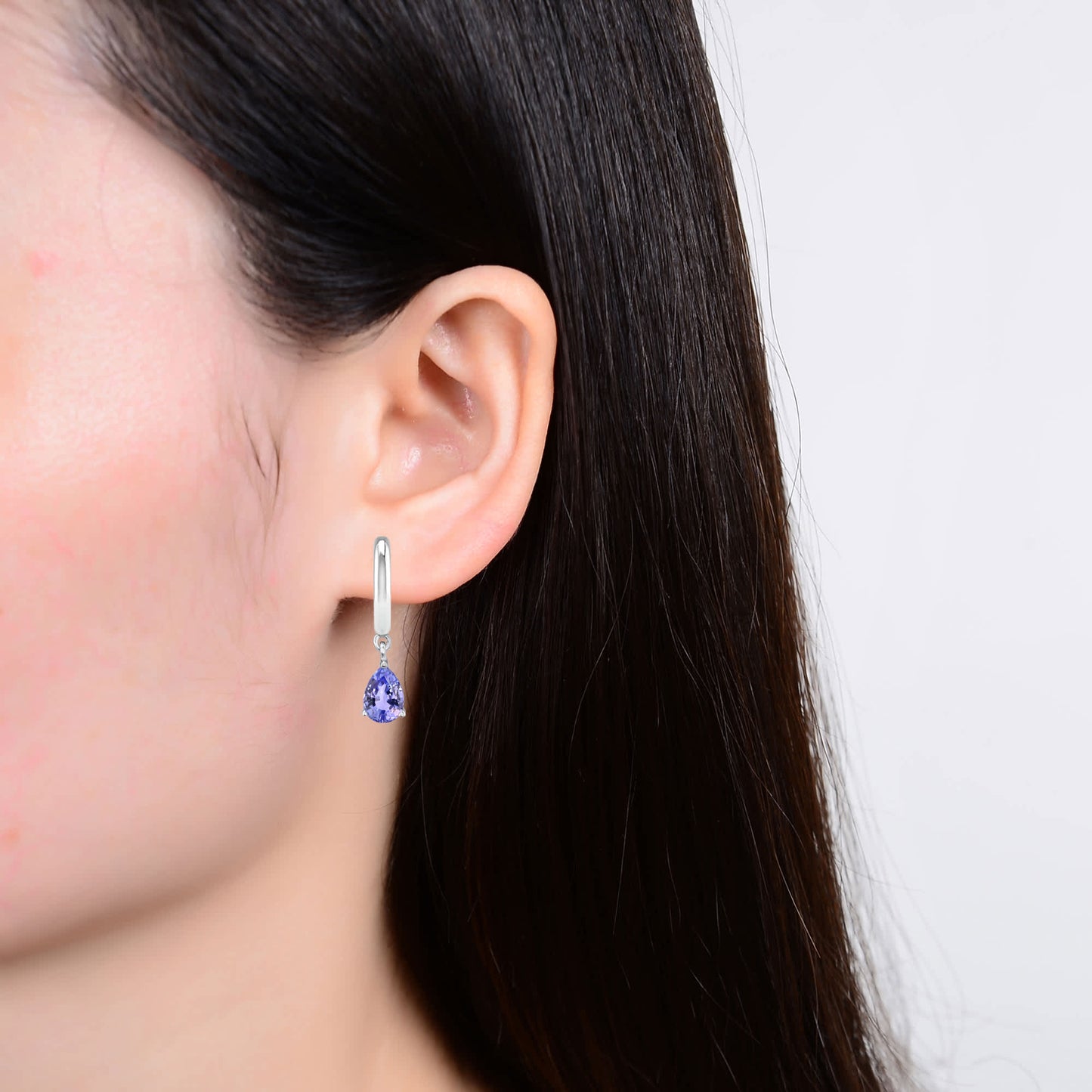 Sterling Silver 1.35CT Natural Tanzanite Dangle Earrings