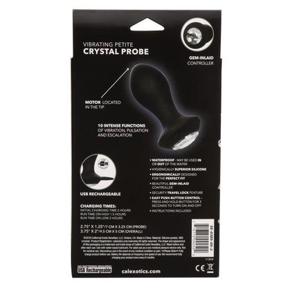CalExotics Power Gem Vibrating Petite Crystal Probe - Black