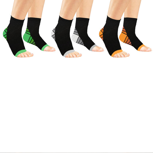 Extreme Fit 3-Pairs Elite Lightweight Ankle Support Compression Pain Relief Sleeves