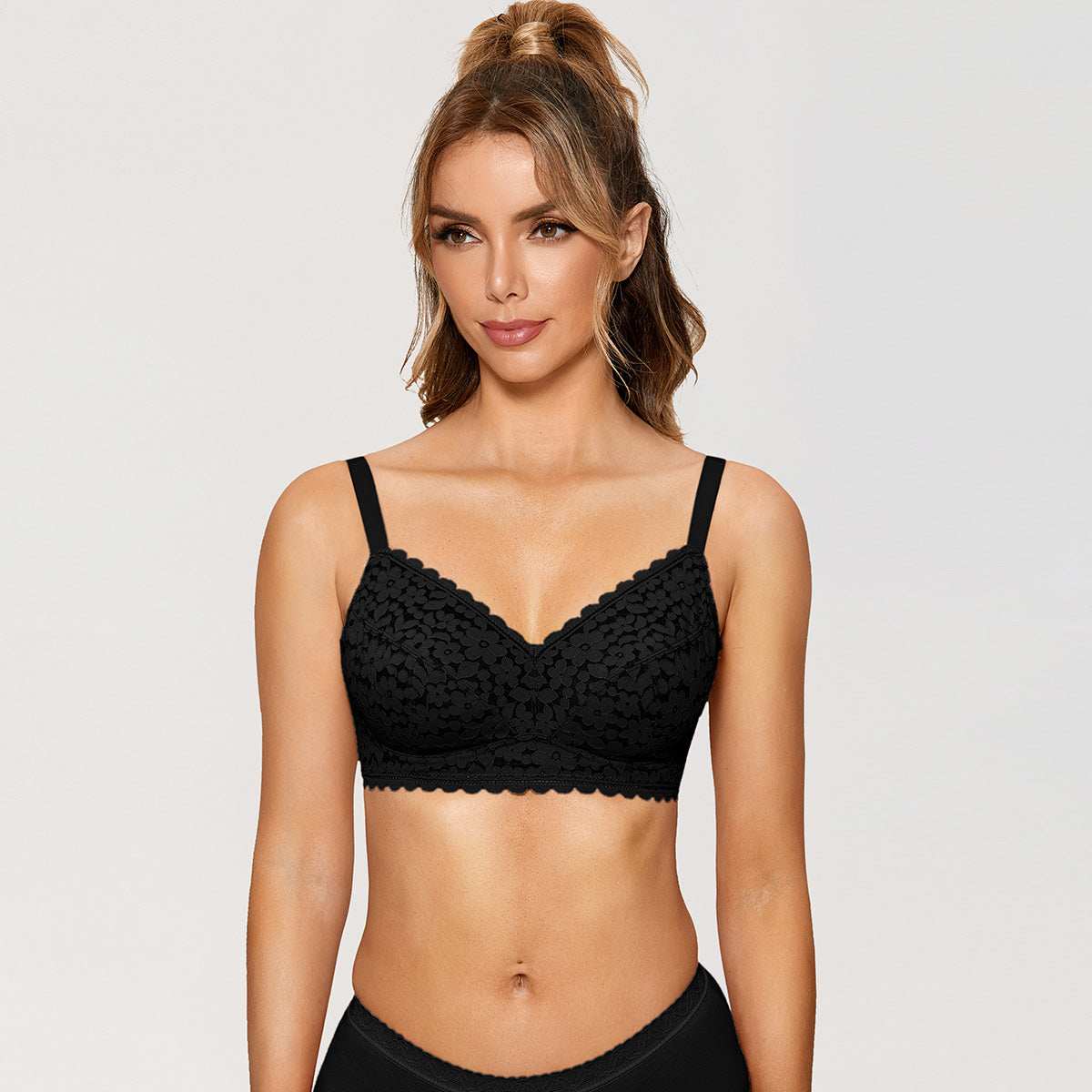 Floral Lace Wireless Minimizer Bra