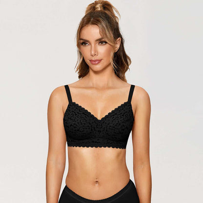 Floral Lace Wireless Minimizer Bra