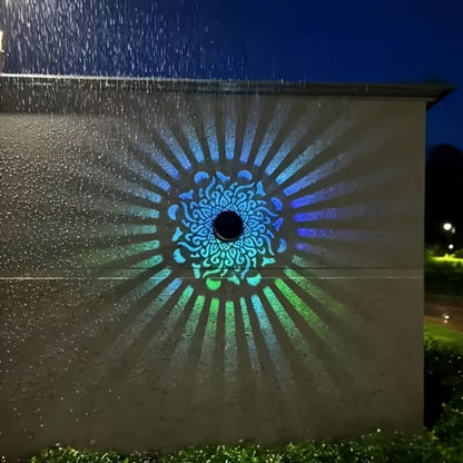 Changing Solar Garden Light with Mandala Projection