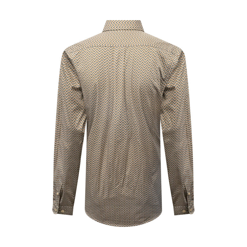 Fynch-Hatton Men's Supersoft Cotton Long Sleeve Shirt Deep Forest