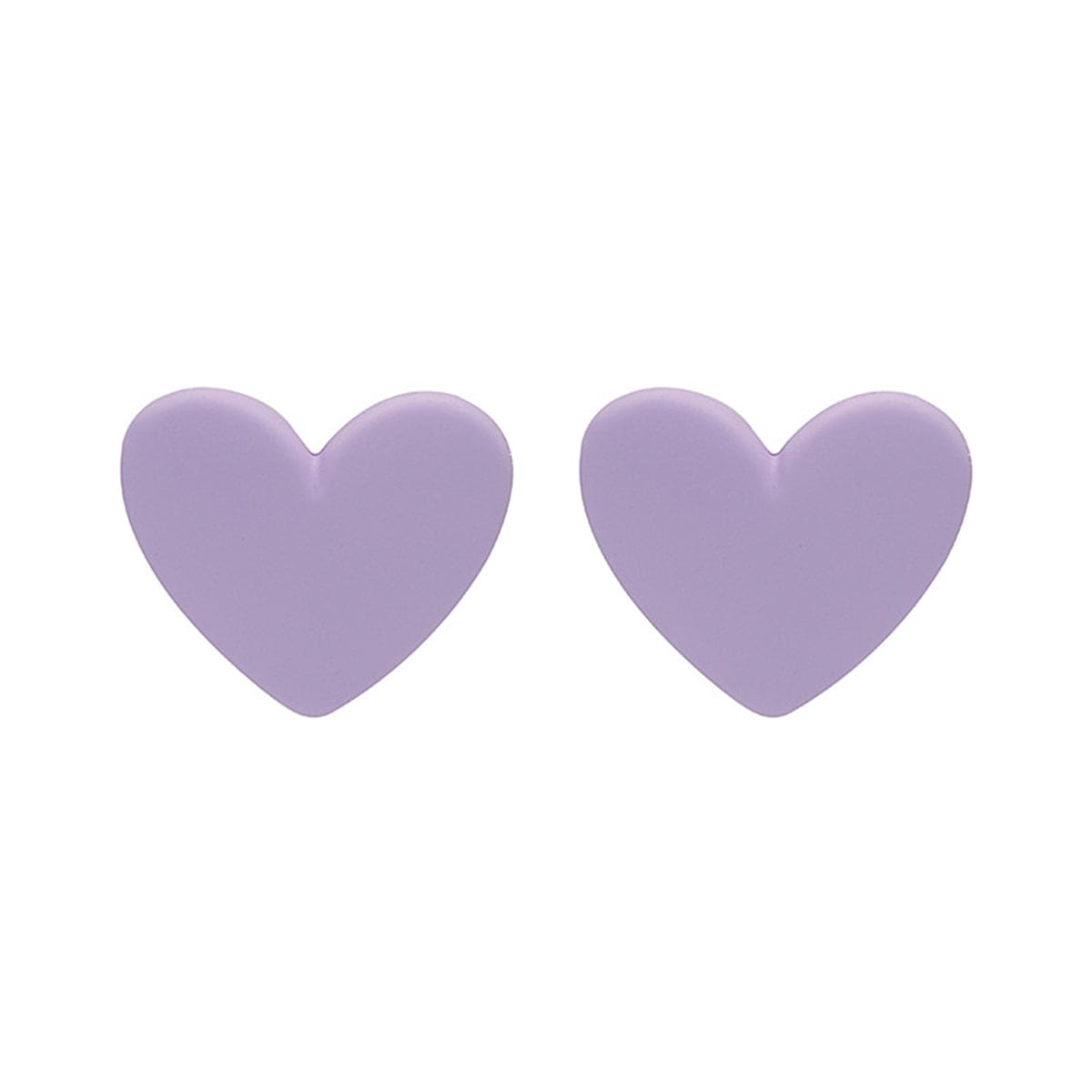 Purple Acrylic Heart Stud Earrings