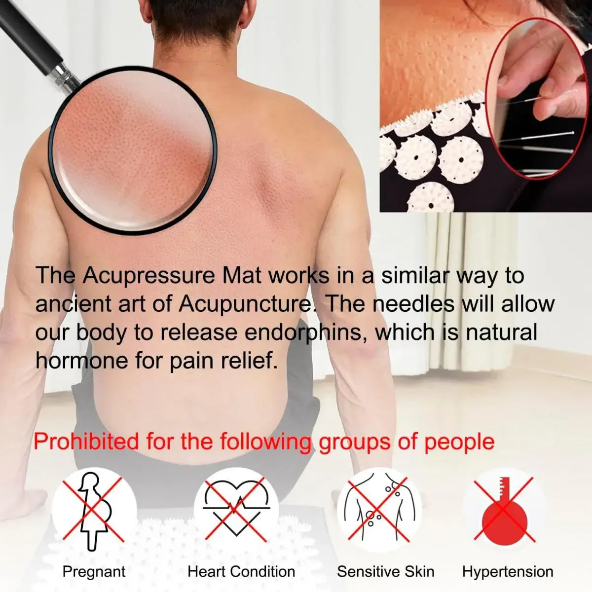 Acupressure Mat & Pillow Set with Storage Bag