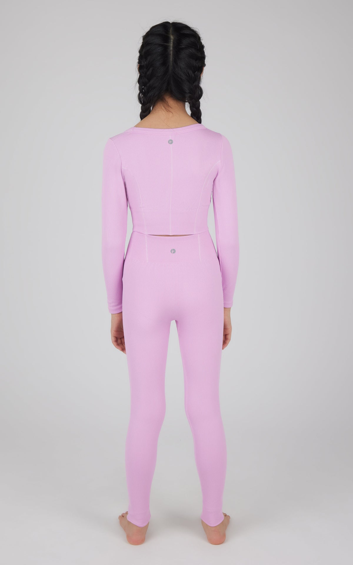 90 Degree by Reflex Girls 2 PC Seamless Ribbed Long Sleeve Top and Legging Set