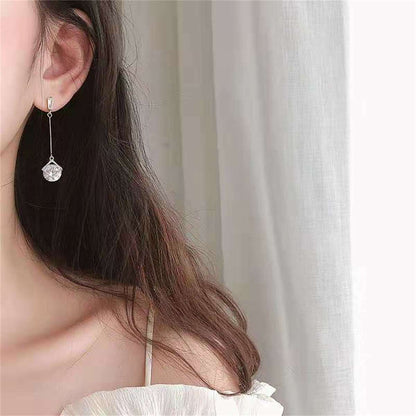 Crystal & Silvertone Round Drop Earrings