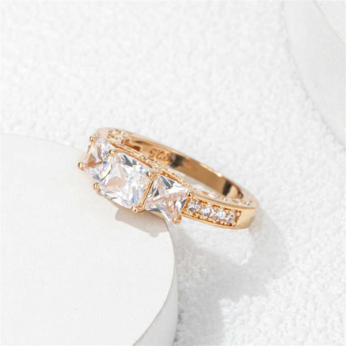 Crystal & Cubic Zirconia Princess-Cut Band Ring
