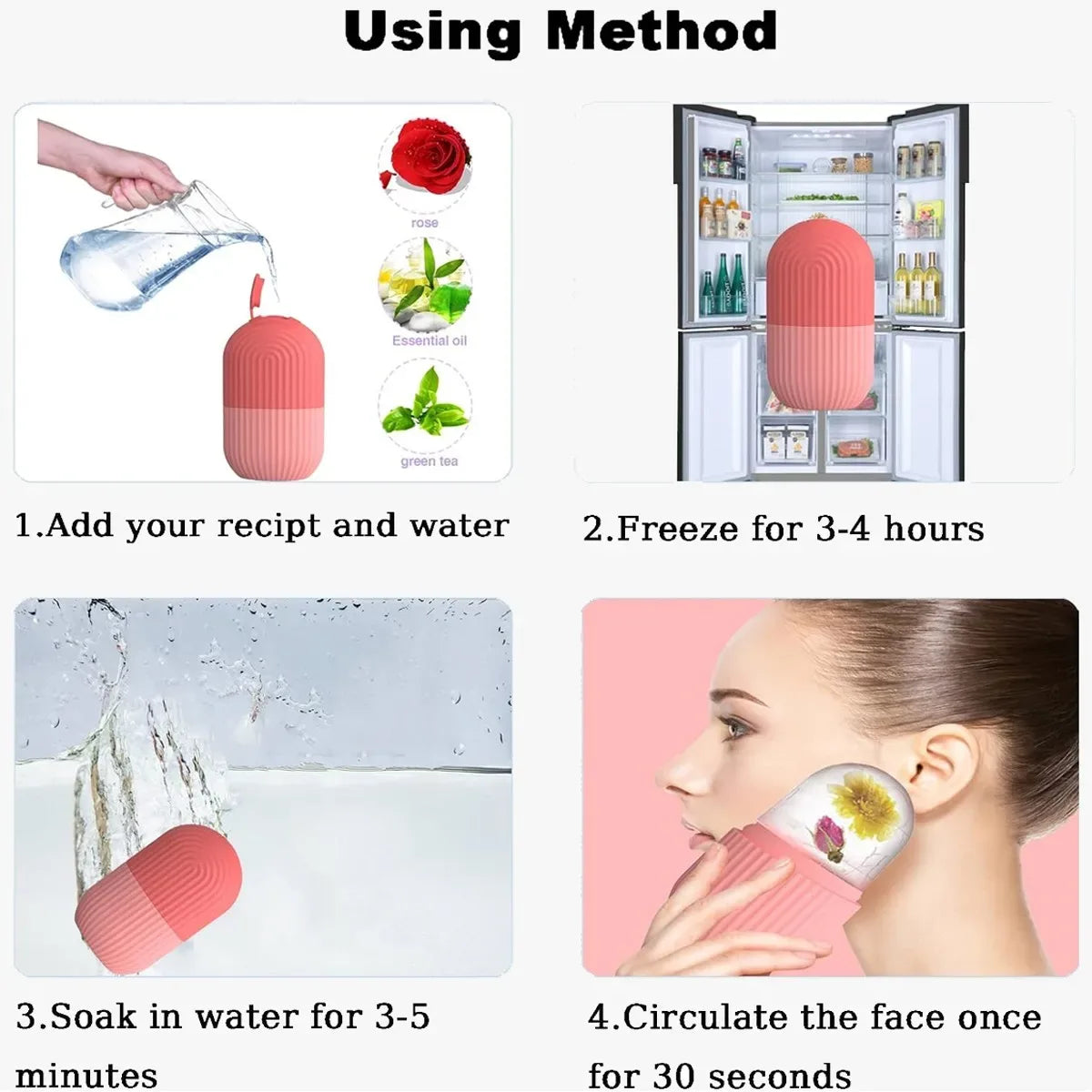 Capsule Shaped Silicone Ice Roller