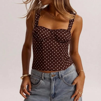 Women's Bustier Polka Dot Cami Top