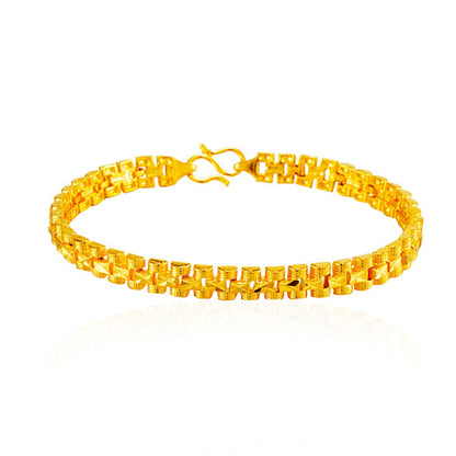 24k Goldtone Frosted Link Bracelet