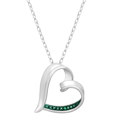 V3 Jewelry Genuine Blue Diamond Heart Pendant Sterling Silver