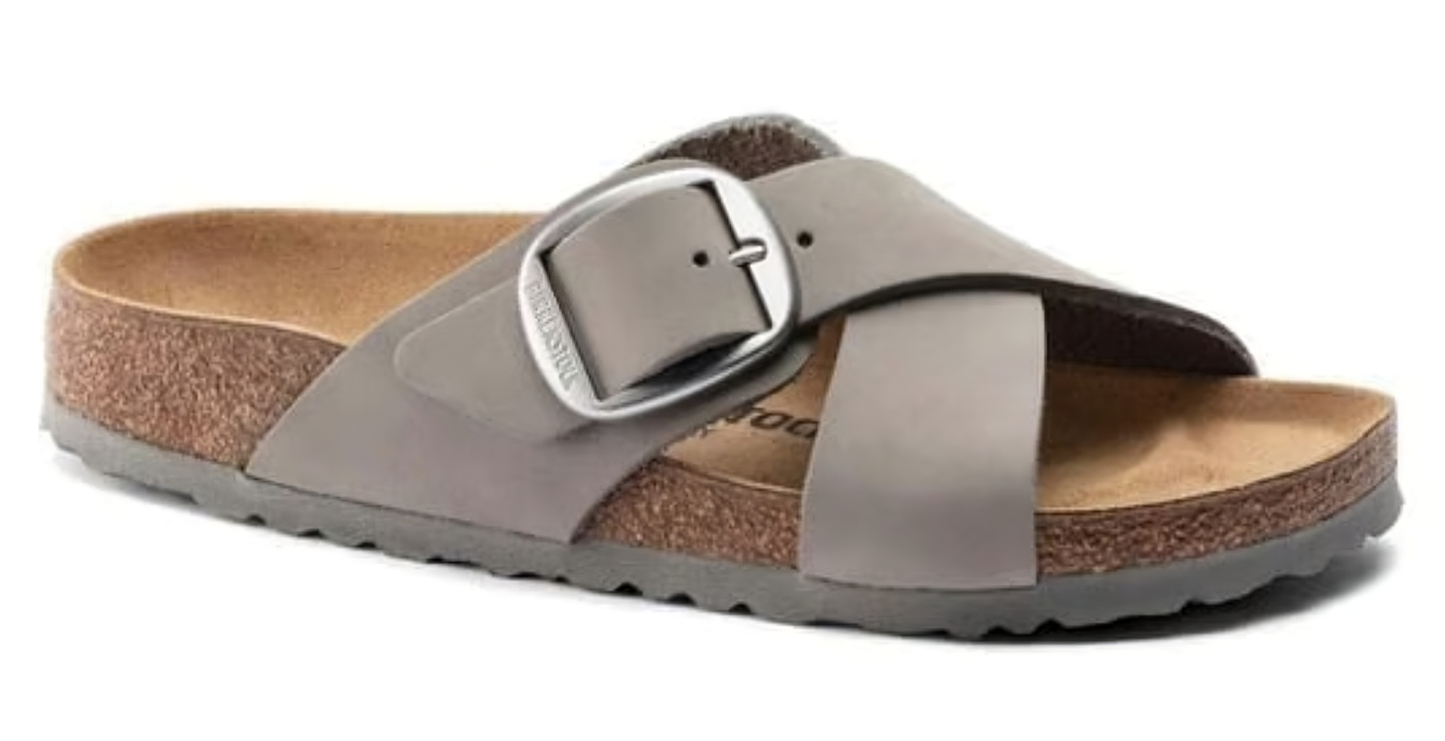 Birkenstock Siena Big Buckle Nubuk Leather Dove Gray