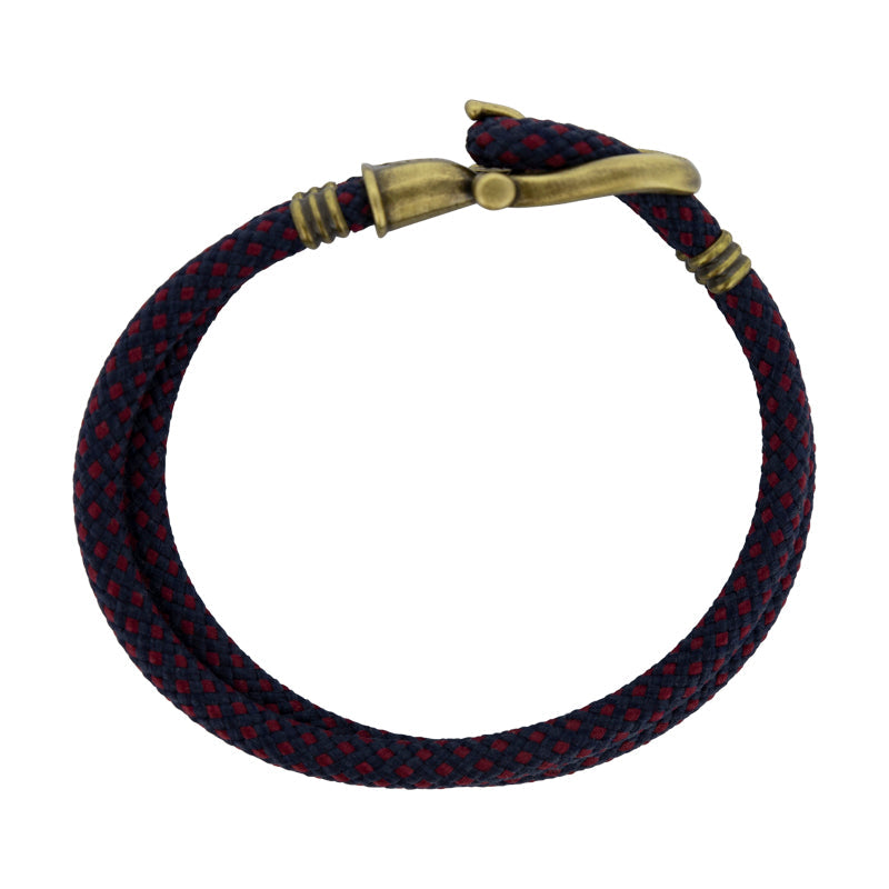 Phinity Rope Bracelet For Men Brass Navy Blue & Red Nylon By Paul Hewitt Size XXL