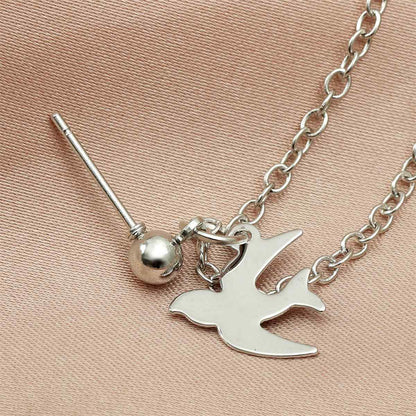 Acrylic & Silvertone Swallow Chain Ear Cuff