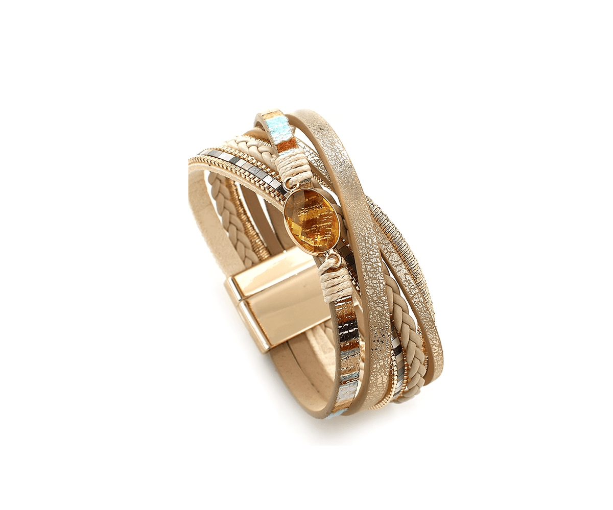 Goldtone Metallic Multi-strand Layered Bracelet