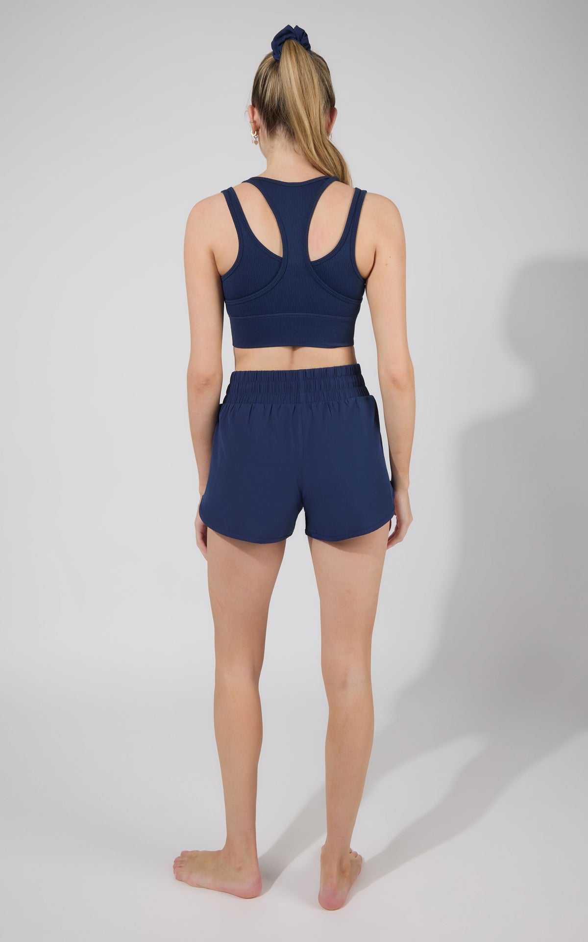 90 Degree by Reflex Seamless Double Layer Bra & Running Short w Scrunchie
