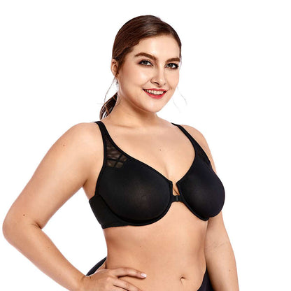 Front Closure Mesh Support Underwire Bra