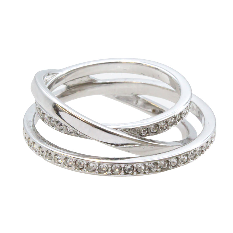 Swarovski Triple Circle Crystal Ring Size 52