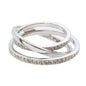 Swarovski Triple Circle Crystal Ring Size 52