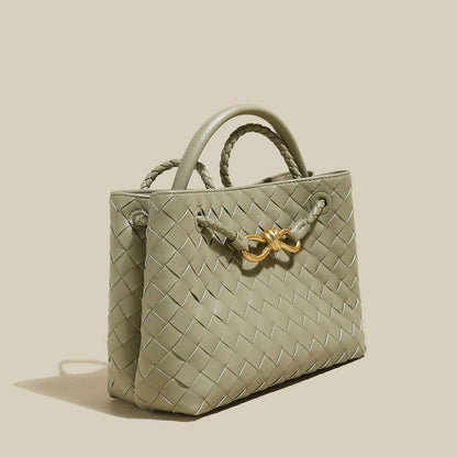 Mint Green Woven Tote Bag