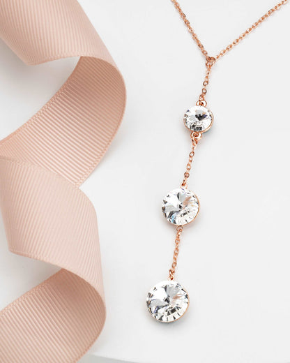 3 Rivoli Crystal Graduated Necklace made with Swarovski